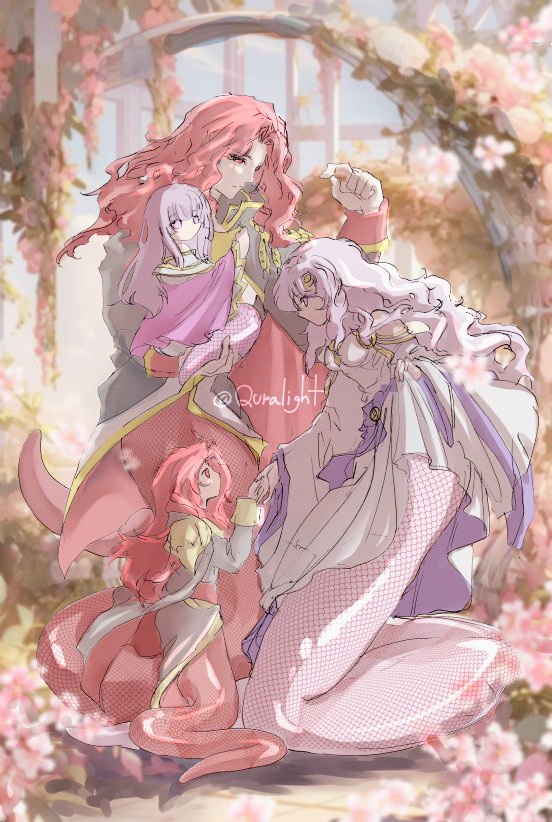 Quralight's tweet photo. I would like to see them are half snake family with Naga blood and Loptous blood.โบ
#FE4 #FireEmblem #Deirdre #Arvis #Julia #Julius https://t.co/nkHWixDeSR
