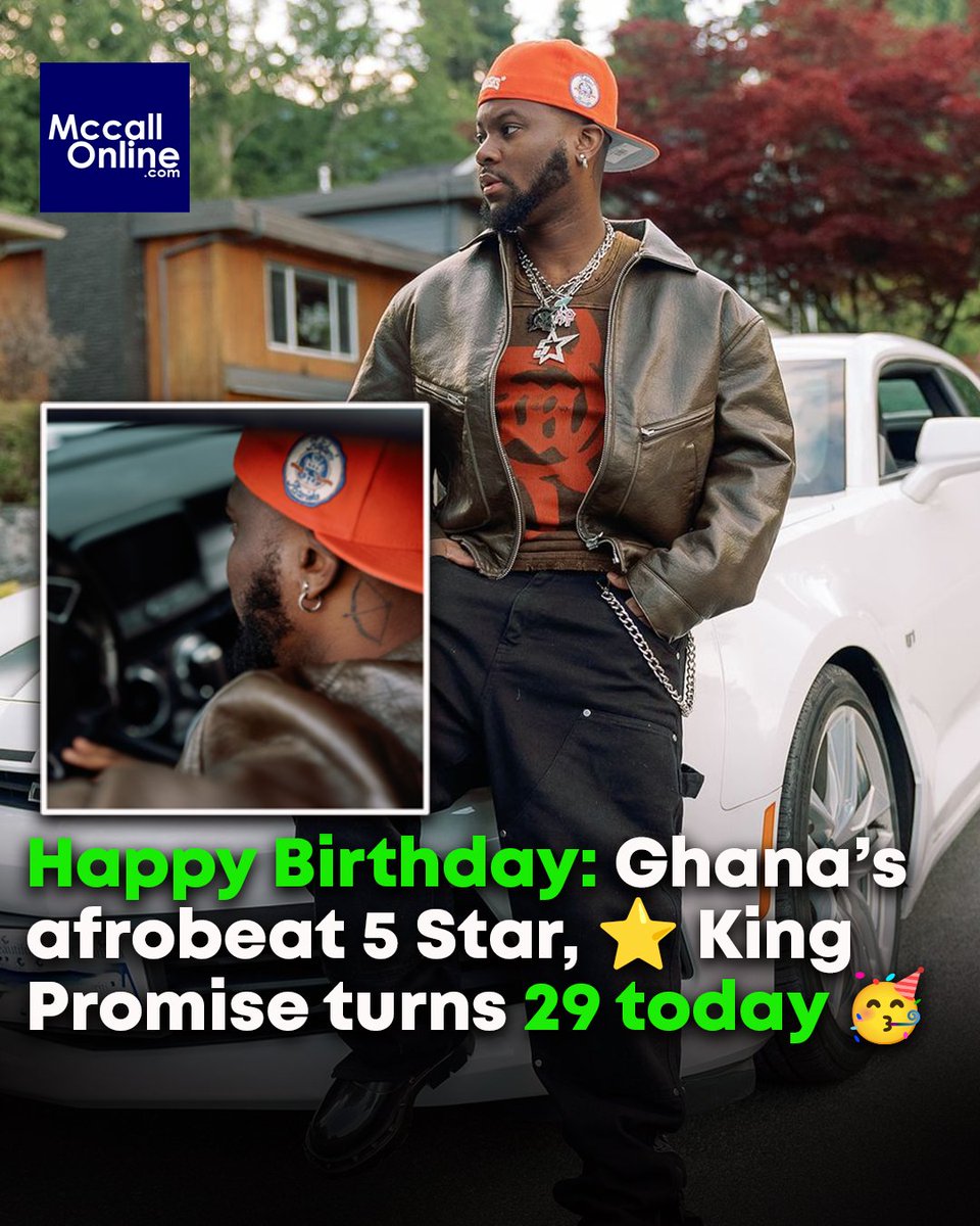 mccallkwadzo's tweet photo. #MccallOnlineNewsยฎ: We extend our warmest wishes to the world's Afrobeat 5 Star general, @IamKingPromise, who is celebrating his 29th birthday today.๐ฅณ
Ghana and the globe adore you; keep shining and reaching amazing things.
#KingPromise #TrueToSelfAlbum https://t.co/Clf1Lr4GKc