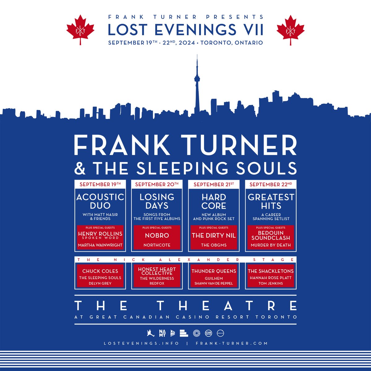 Frank Turner (@frankturner) on Twitter photo It’s less than 5 weeks now til <a href="/Lost_Evenings/">Lost Evenings</a> 7 hits Toronto. The full lineup is out and the last few day tickets are on sale. Don’t miss it.
ticketmaster.ca/frank-turner-t… It’s less than 5 weeks now til <a href="/Lost_Evenings/">Lost Evenings</a> 7 hits Toronto. The full lineup is out and the last few day tickets are on sale. Don’t miss it.
ticketmaster.ca/frank-turner-t…