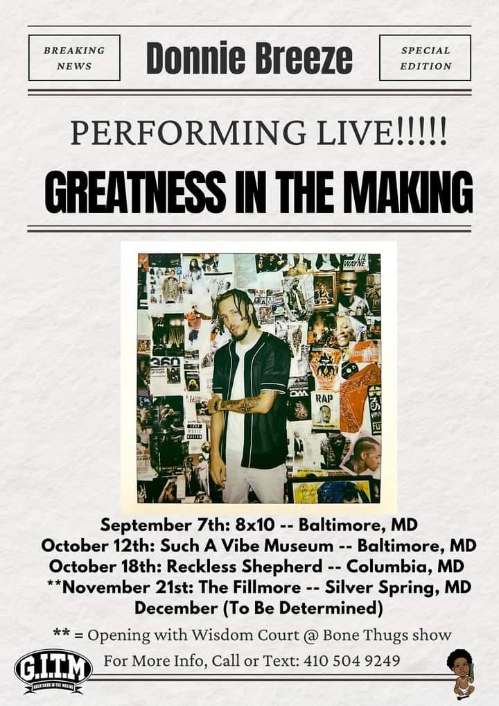 I'm very excited to let y'all I got a new project on the way and I'm putting a lil tour together 🔥🔥🔥 Here's a few dates you should save w/ more to be announced 🔊 Sometimes you can't wait for opportunity, so you gotta create your own and put yourself on 💯 I'm personally #GITM