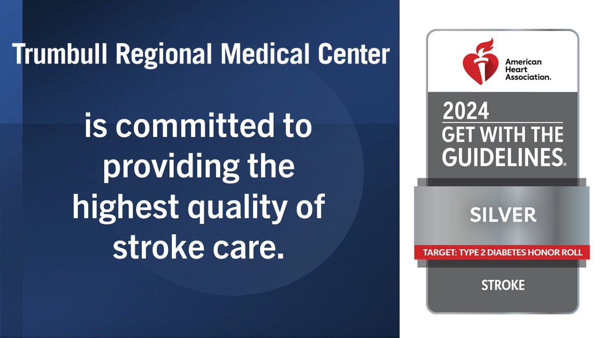 We are excited to announce that we received the <a href="/American_Heart/">American Heart Association</a>'s Get With The Guidelines®- Stroke Silver with Target: Type 2 Diabetes Honor Roll award for our proven dedication to ensuring stroke patients have access to lifesaving care. Learn: trumbullregional.org/newsroom/2024-…
#strokecare