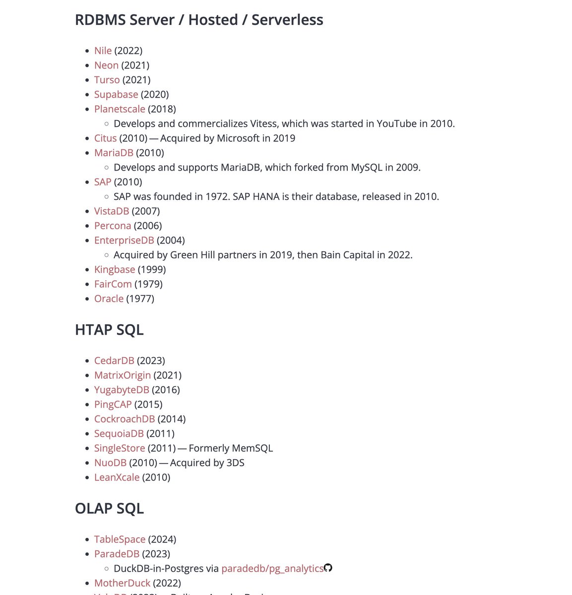 eatonphil's tweet image. Wanna work on/around databases? Here's ~216 database companies Alex Miller curated for you.
transactional.blog/blog/2024-data…