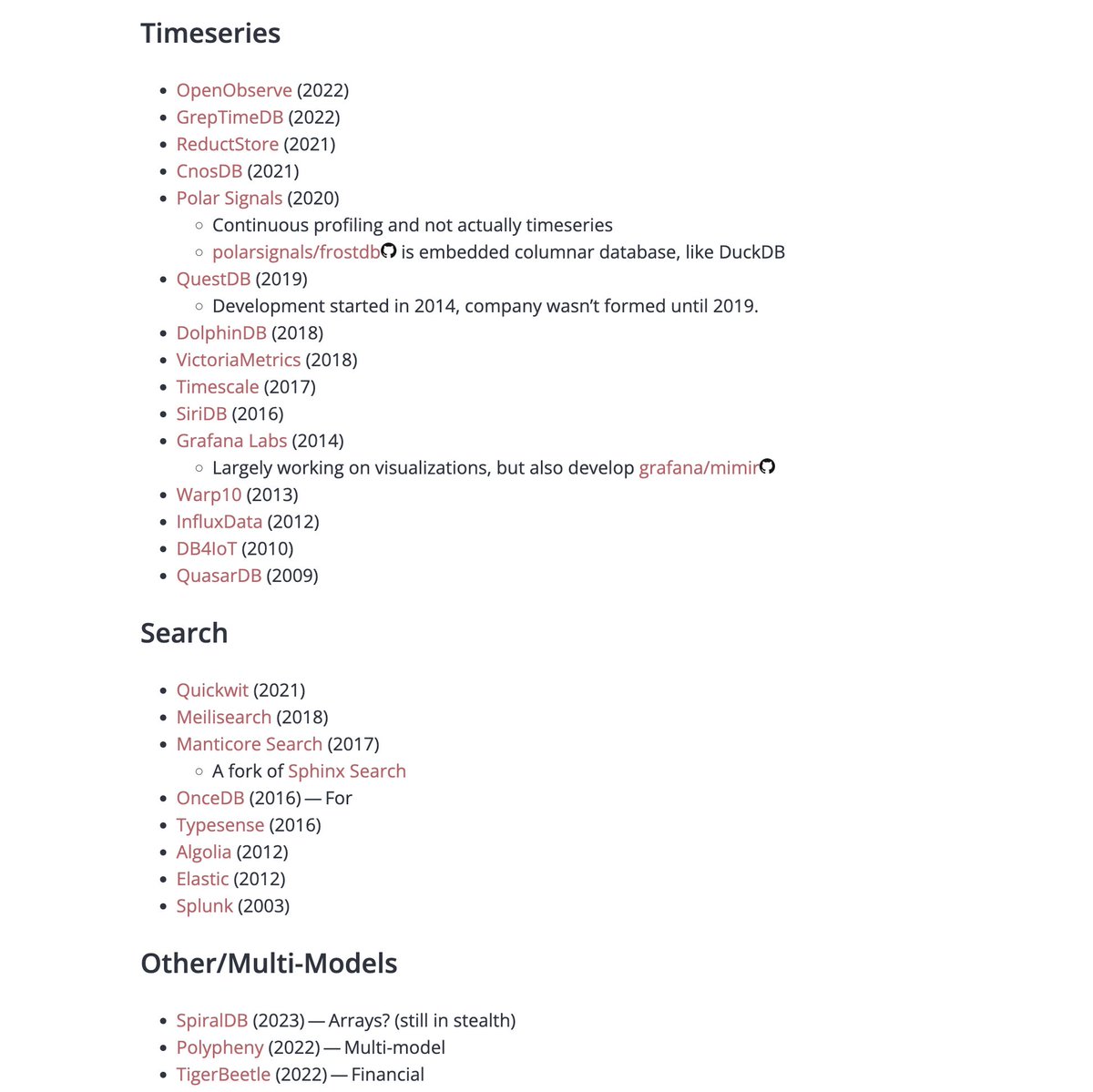 eatonphil's tweet image. Wanna work on/around databases? Here's ~216 database companies Alex Miller curated for you.
transactional.blog/blog/2024-data…