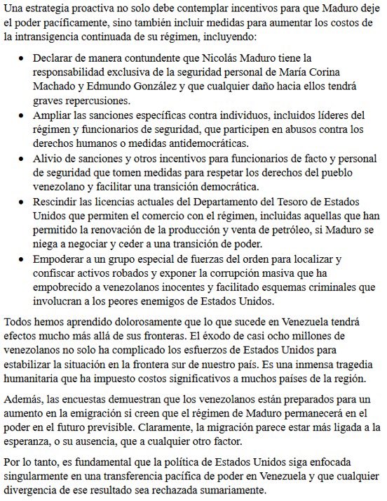 UHN_Plus's tweet photo. 🇻🇪🇺🇸 | URGENTE

Se ha revelado que un grupo de 20 ex funcionarios estadounidenses de alto rango, incluidos 12 embajadores, ha entregado una carta al Secretario de Estado Antony Blinken, solicitando una respuesta contundente por parte de Estados Unidos contra la dictadura de Nicolás Maduro en Venezuela. 

Esta acción subraya la creciente presión tanto interna como internacional, para que la administración estadounidense tome medidas más firmes contra el régimen venezolano, especialmente en vista de las recientes elecciones y la crisis política en el país.
