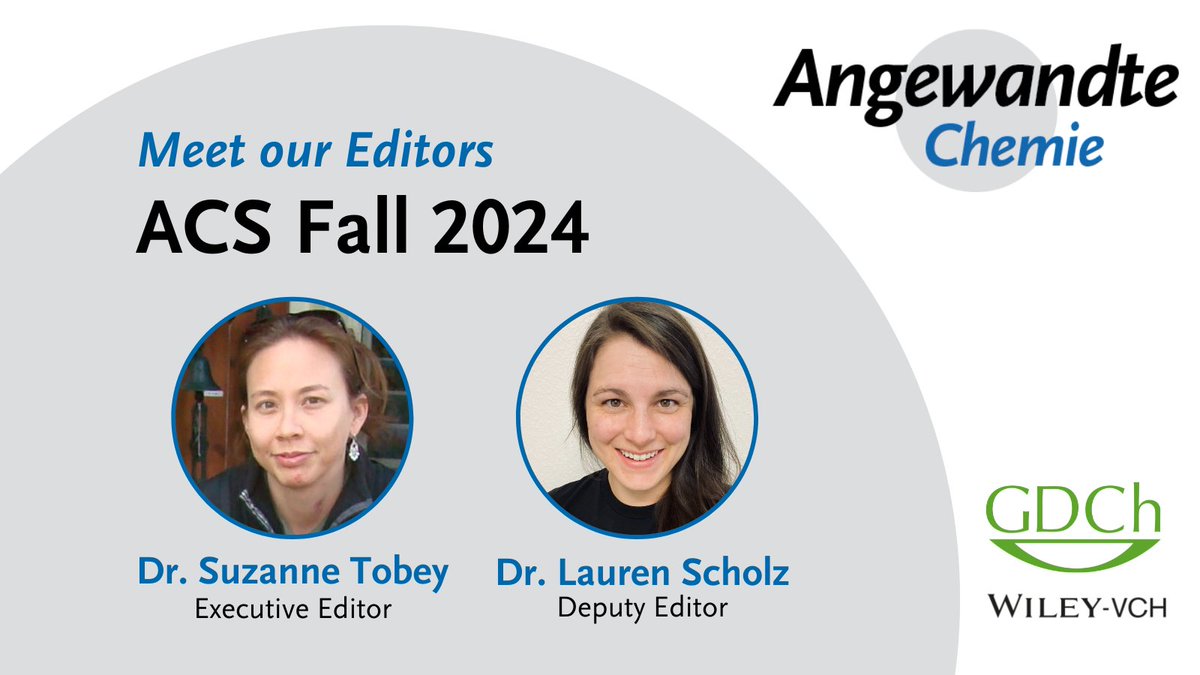 Angewandte Chemie (@angew_chem) on Twitter photo Our editors Suzanne Tobey and <a href="/LaurenEScholz/">Lauren Scholz</a> look forward to meeting you at #acsfall2024 in Denver. If you see them, be sure to say hello! Our editors Suzanne Tobey and <a href="/LaurenEScholz/">Lauren Scholz</a> look forward to meeting you at #acsfall2024 in Denver. If you see them, be sure to say hello!