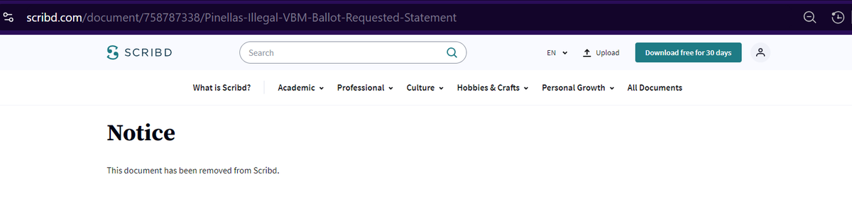 immutablechrist's tweet image. @Scribd why did you remove the following document for the public to view? 

It was only a template for an affidavit to report ACTUAL election crimes... I emailed support but no response...?

But I still see the document... Why are you blocking this?
#BigTechElectionInterference