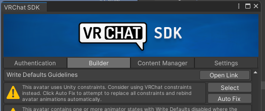 FUKA_VR's tweet photo. SDK3.7.0正式版が到着した！

このボタンがいよいよみなさんのとこにも出始めると思うので、改めて注意喚起！
ModularAvatar,VRCFuryとか使ってる人はこのボタン押したらまだ壊れるんで注意ね！！
このAutoFixは押さなくてもアップロードできるからね！！！ https://t.co/zMCyKDSdhq