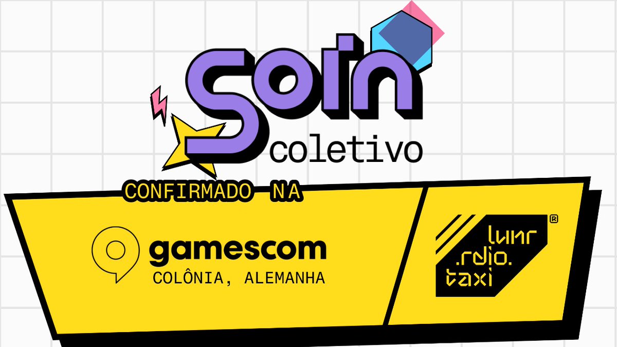 A Soín Coletivo tá internacional! Graças à <a href="/spcinegame/">Spcine Game</a> estaremos na Gamescom Cologne 2024 com lunr.rdio.taxi: nosso jogo de ritmo e drift 100% brasileiro! Isso será decisivo para a Soín, e esperamos trazer da europa muitas boas notícias, fiquem ligades! #gamescom2024
