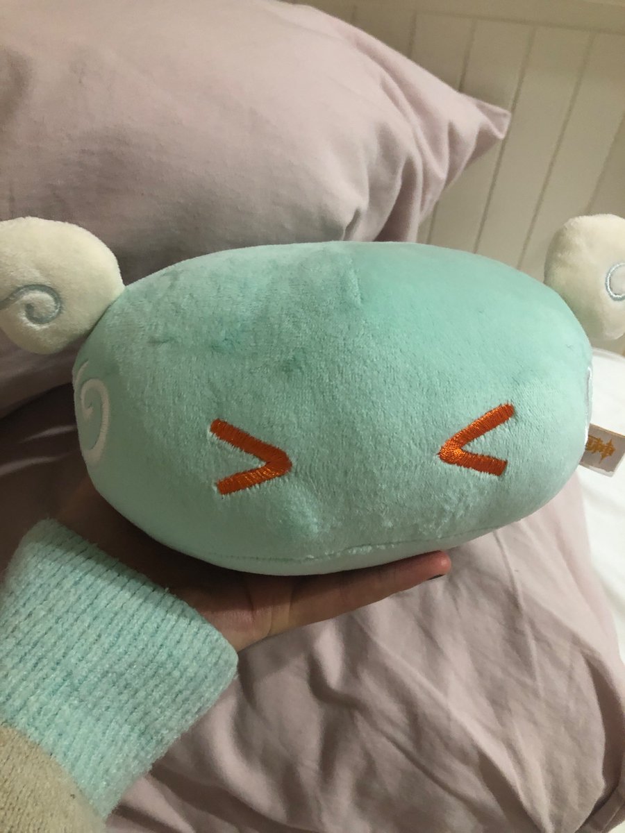 BeanBagSquidy's tweet photo. here’s the newest addition to the plushie family - anemo slime from the hit game gneshin impat😔🫶 https://t.co/2PeJQOirzz