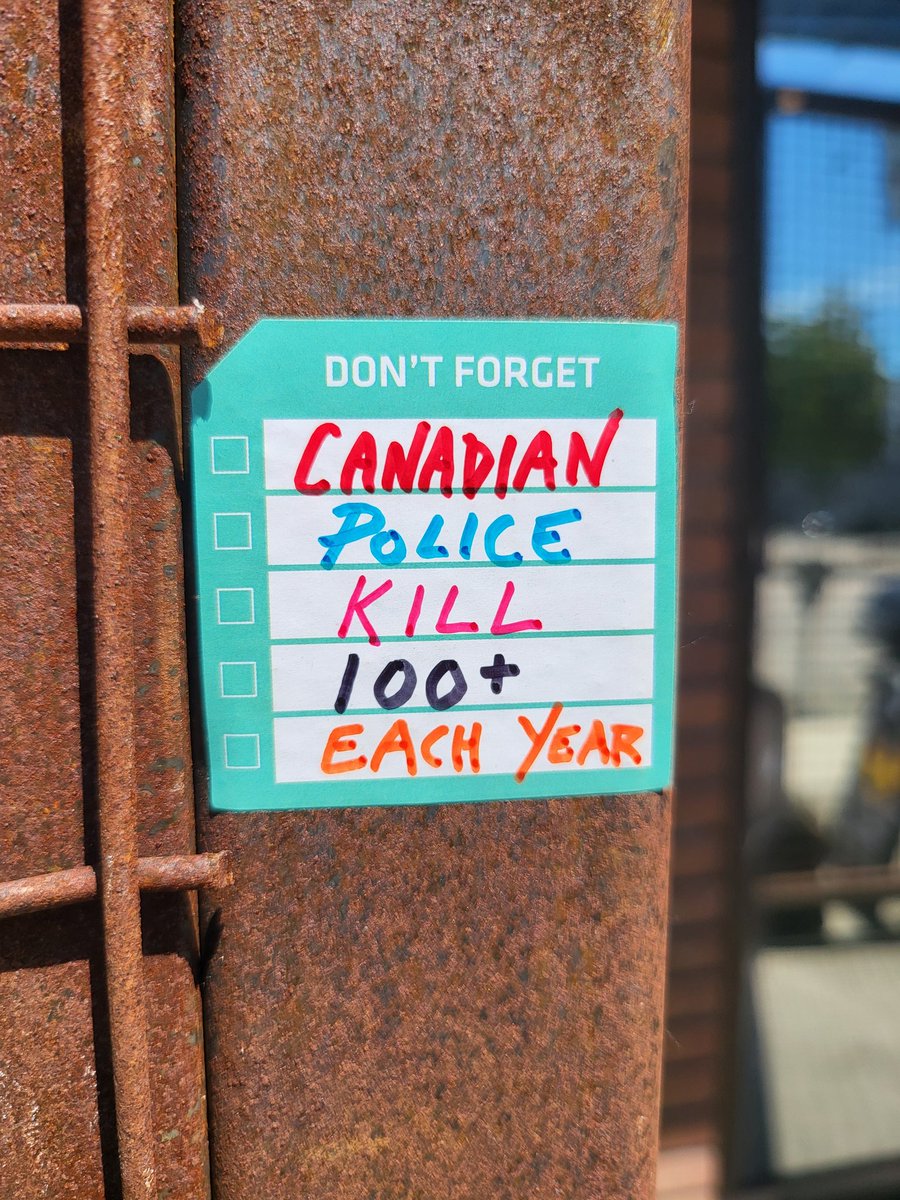 critcrim's tweet image. Canadian police kill 100+ each year

Seen in Vancouver 

#ACAB