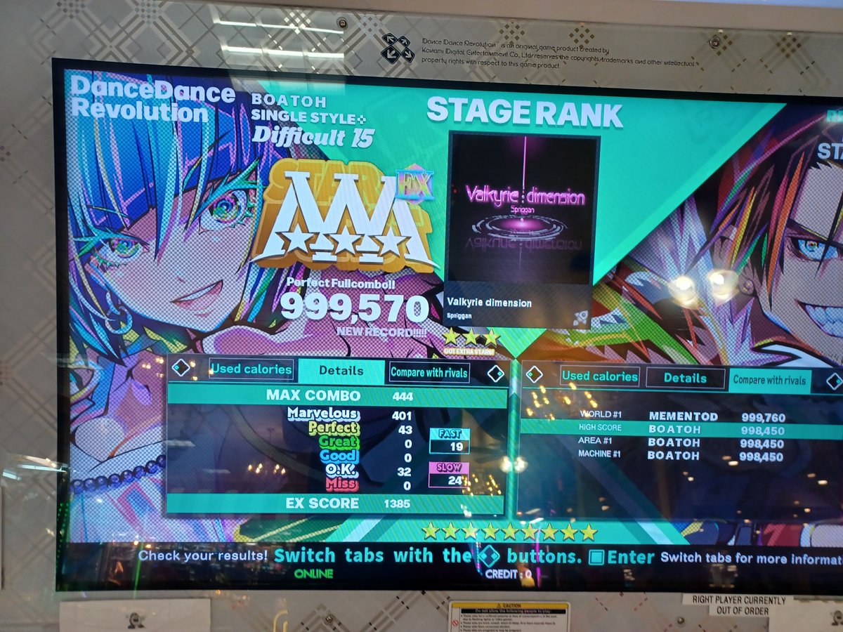 I played DDR today:

Pursuer DSP PFC! Finally lol
Roppongi C PFC!
Valkyrie Dimension DSP PFC!

Played pretty good today! Gonna play again on Sunday.
