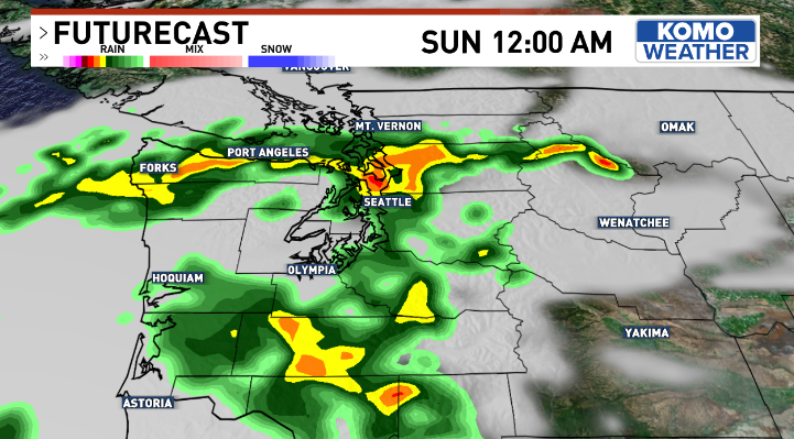 ShannonODKOMO's tweet photo. It's not often that we get the attention of the @NWSSPC! Severe thunderstorms are still on track for the PNW Saturday evening, and the timing hasn't changed: I'd plan on being safely inside around the Sound by 7, with most of the ⛈️⛈️⛈️firing off between 8 pm and midnight. #WAwx https://t.co/9bdtd5v4Oy