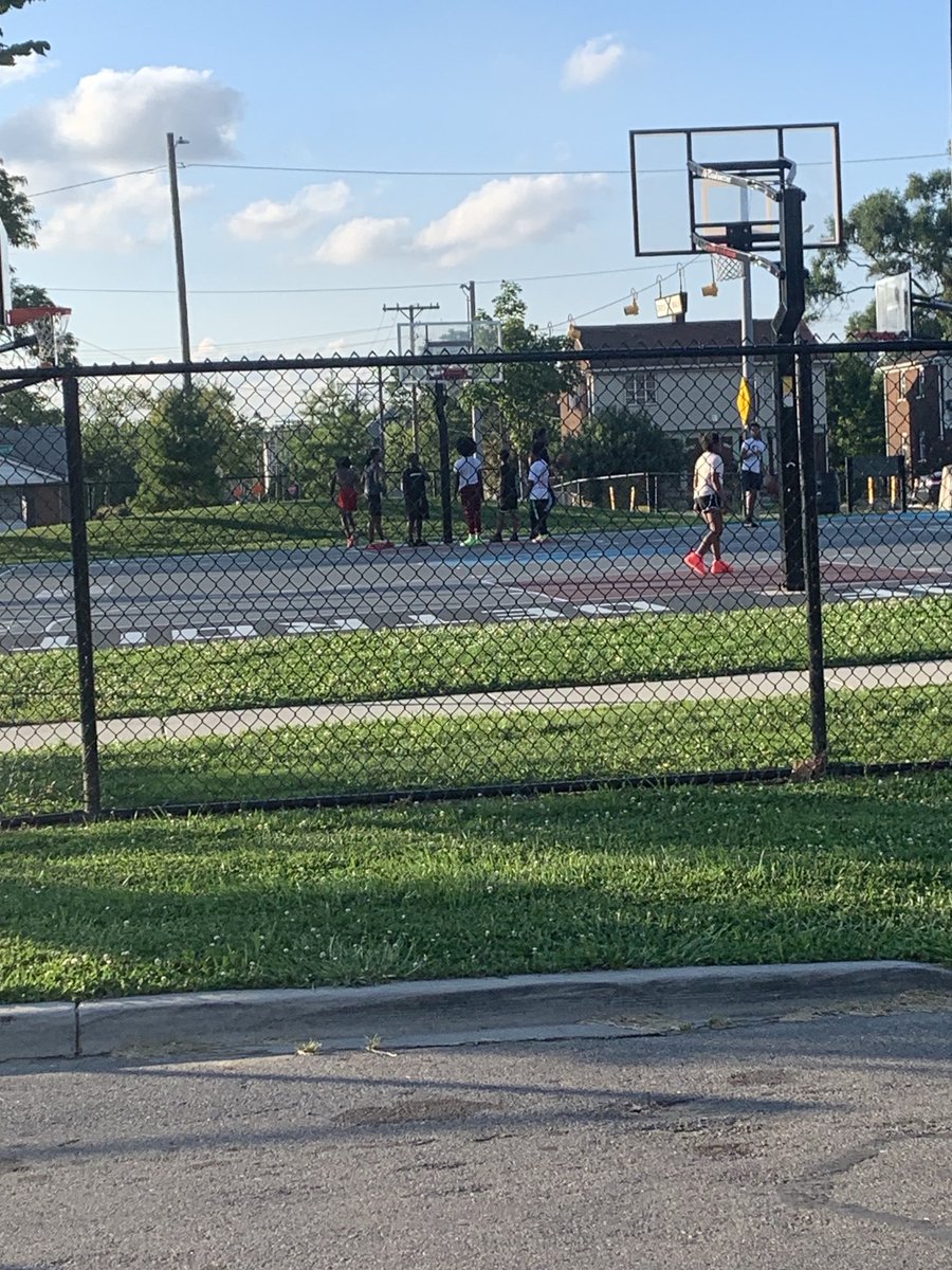 And so my mission begins! Demarre getting set to play at Russell Woods Athletic District Park in his new hoop shoes! #heartofdetroit