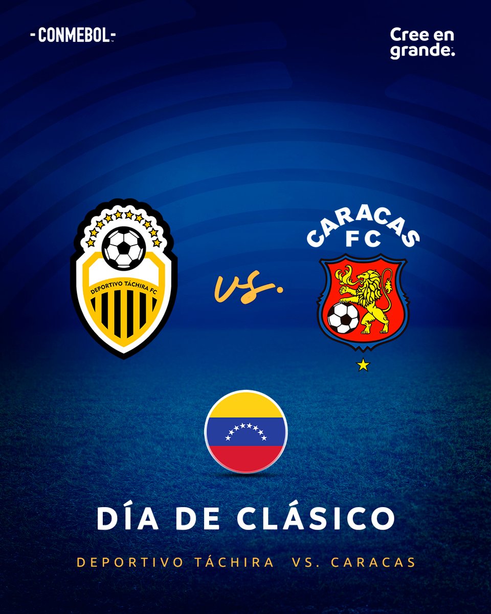 ¡Día de Clásico en Venezuela! 🇻🇪

Hoy juegan <a href="/DvoTachira/">Deportivo Táchira FC</a> y <a href="/Caracas_FC/">Caracas Fútbol Club</a> 😃

¿Quién ganará? 🗣️

#CreeEnGrande