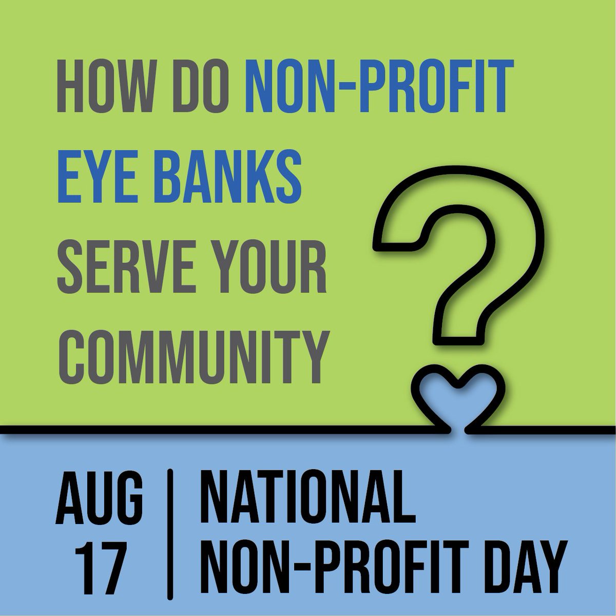 Today is National Non-Profit Day, and we're recognizing the role that non-profit eye banks, like Saving Sight, have in serving our communities. 

#NationalNonprofitDay #WeSaveSight #DonateLife