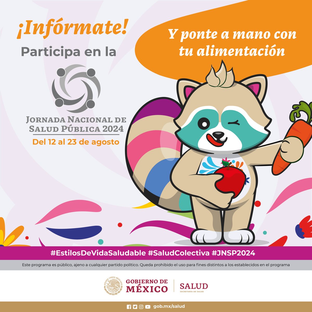 conasamamx's tweet photo. Participa en la #JornadaNacionalDeSaludPública2024 

¡Tu salud es lo primero! 🩺

Únete y promueve actividades sobre prevención y promoción de la salud que tenemos para el cuidado de su salud, de12 al 23 de agosto.

¡Te esperamos!

#PonteAManoConTuSalud #JNSP2024 https://t.co/FWuElqiMNu