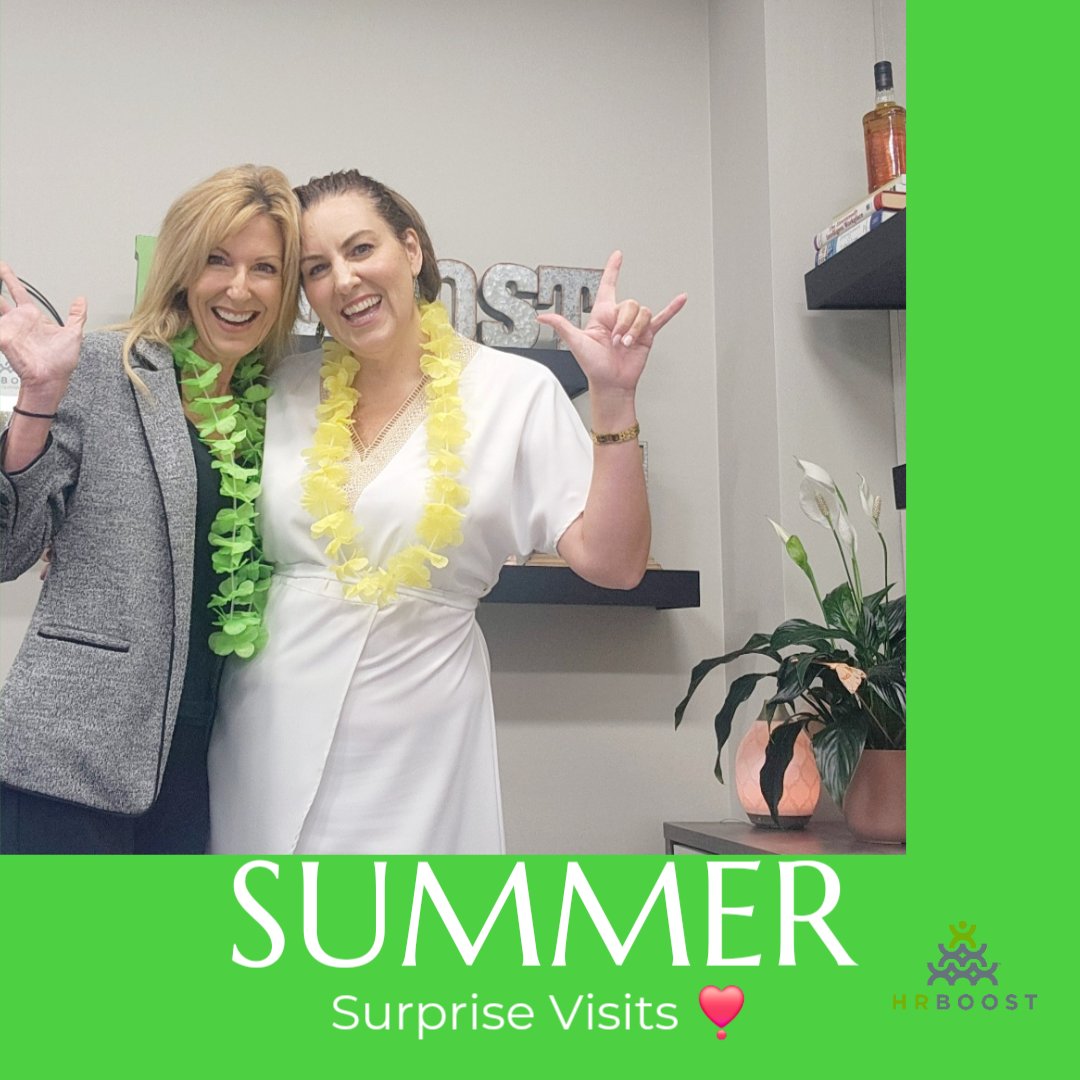 Nothing beats a Summer Surprise Visit from Rhonda Benn 🤩👌of Scott Byron &amp; Co.  Grateful to have placed her as their HR Director years ago! Cheers to summer surprises &amp; great connections. Happy Friday from all of us at HRBOOST🌞 #SummerSurprise #Grateful #ScottByron #HRDirector