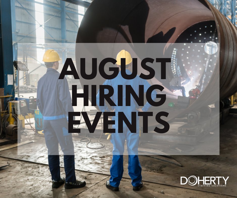 DohertyStaffing's tweet image. Doherty is hosting hiring events throughout the month of August! Are you ready to take the next step in your career? Join us for on-the-spot interviews and find your perfect job match. Register for an event near you: hubs.ly/Q02KZx-40 #Doherty #hiringevent
