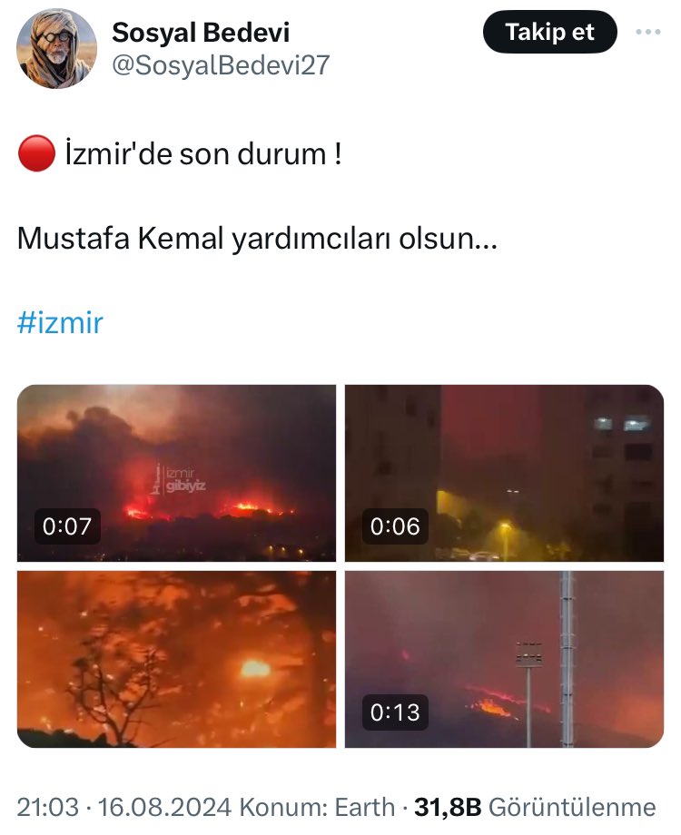 Twiti sildirdiler ama burada dursun. Ülkenin ormanlarına,hayvanlarına hepsini geçtim kendisinden olmayan insanların düşman bu şereffsizleri arşivleyin.