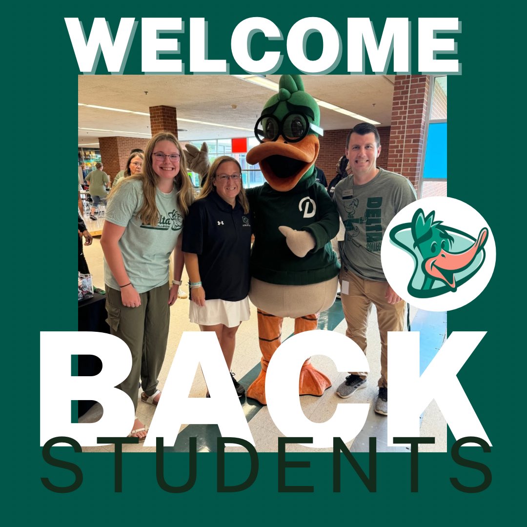delta_pioneers's tweet photo. Duck and the Athletic Department would like to welcome students back to school for the fall semester starting August 24th! Today Delta College held a field day in which students were able to see what resources Delta and the community has to offer.#DCAthletics #ThinkDelta https://t.co/2fhramumAv