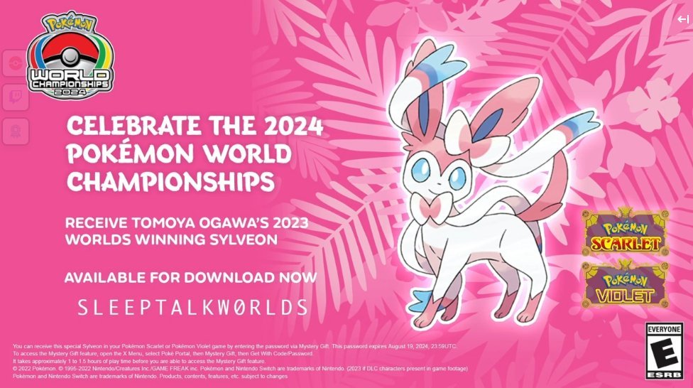 matenintendero's tweet image. Código de regalo para obtener un Sylveon en Pokémon Escarlata/Púrpura:

➡️ SLEEPTALKW0RLDS

Es el mismo que utilizó el campeón Tomoya Ogawa durante el Campeonato Mundial de Yokohama 2023.

#PokémonWorld