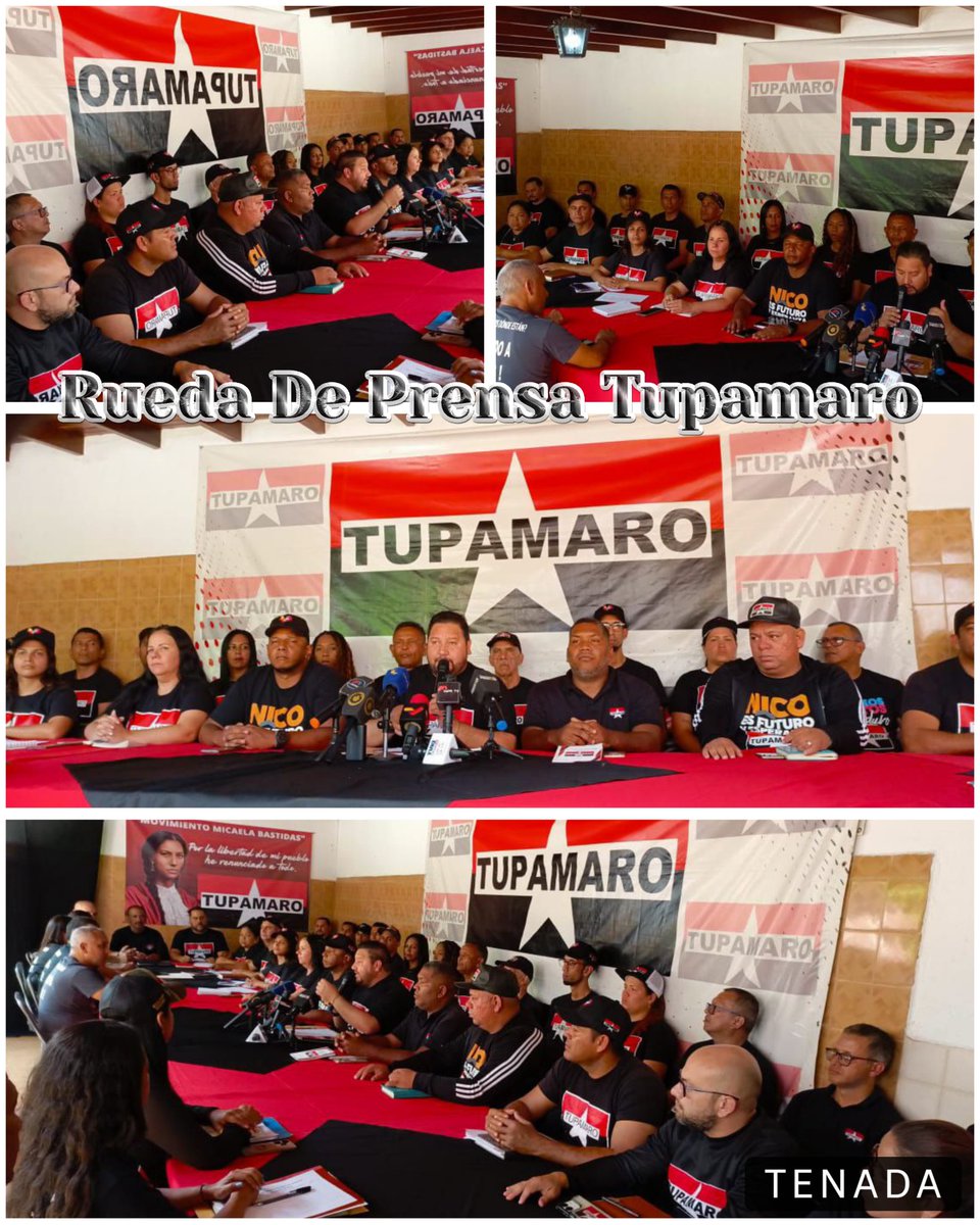 MonagasMRT_'s tweet photo. "Para los revolucionarios la historia solo tiene una cosa que ofrecer la Patria solo tiene una cosa que ofrecer Sacrificio, lucha"
Fidel Castro 

Rueda de Prensa @TupamaroMRT_ presidida por el Sec Gral Nal @WBenavides_MRT en respaldo absoluto a nuestro presidente 
@NicolasMaduro https://t.co/cBGeqgbSSh
