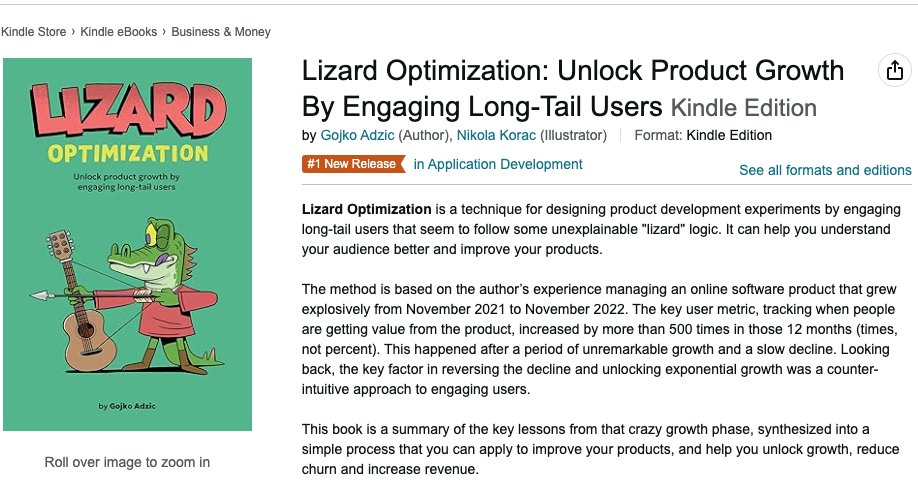 My upcoming book, Lizard Optimization, is now the #1 new release in Application Development on Amazon.com. Not bad for something that officially comes out on September 1st. Grab your copy at amazon.com/dp/B0DCGQWY7V