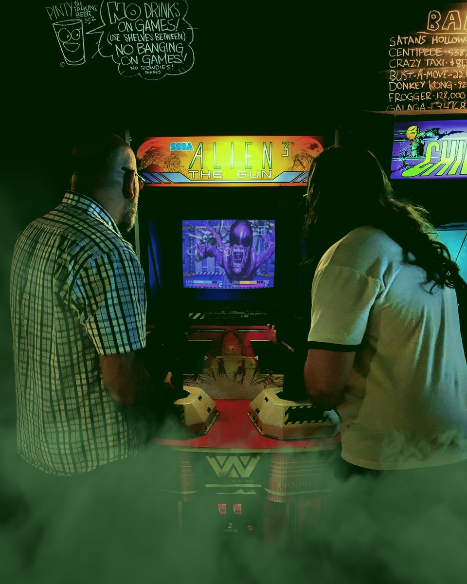 #AlienRomulus bursts into theaters today! Fight off the Xenomorphs yourself on our Alien 3: The Gun game here in St. Mark's, Detroit and LA — and our Alien vs. Predator cab at our R-Cade pop-up in Rockefeller Center! #Barcade #Alien #Arcade #Gaming #Sega #NYC #Detroit #LosAngeles