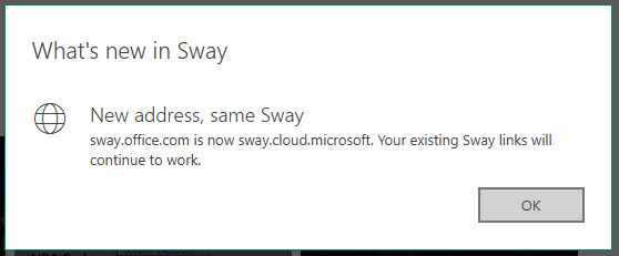 Interesting.  The Microsoft Sway address is now part of cloud.microsoft. 

It's nice how office.com is being used for B2B, cloud.microsoft is for B2C, and microsoft.com is housing the big all-encompassing products (like CoPilot).

I came