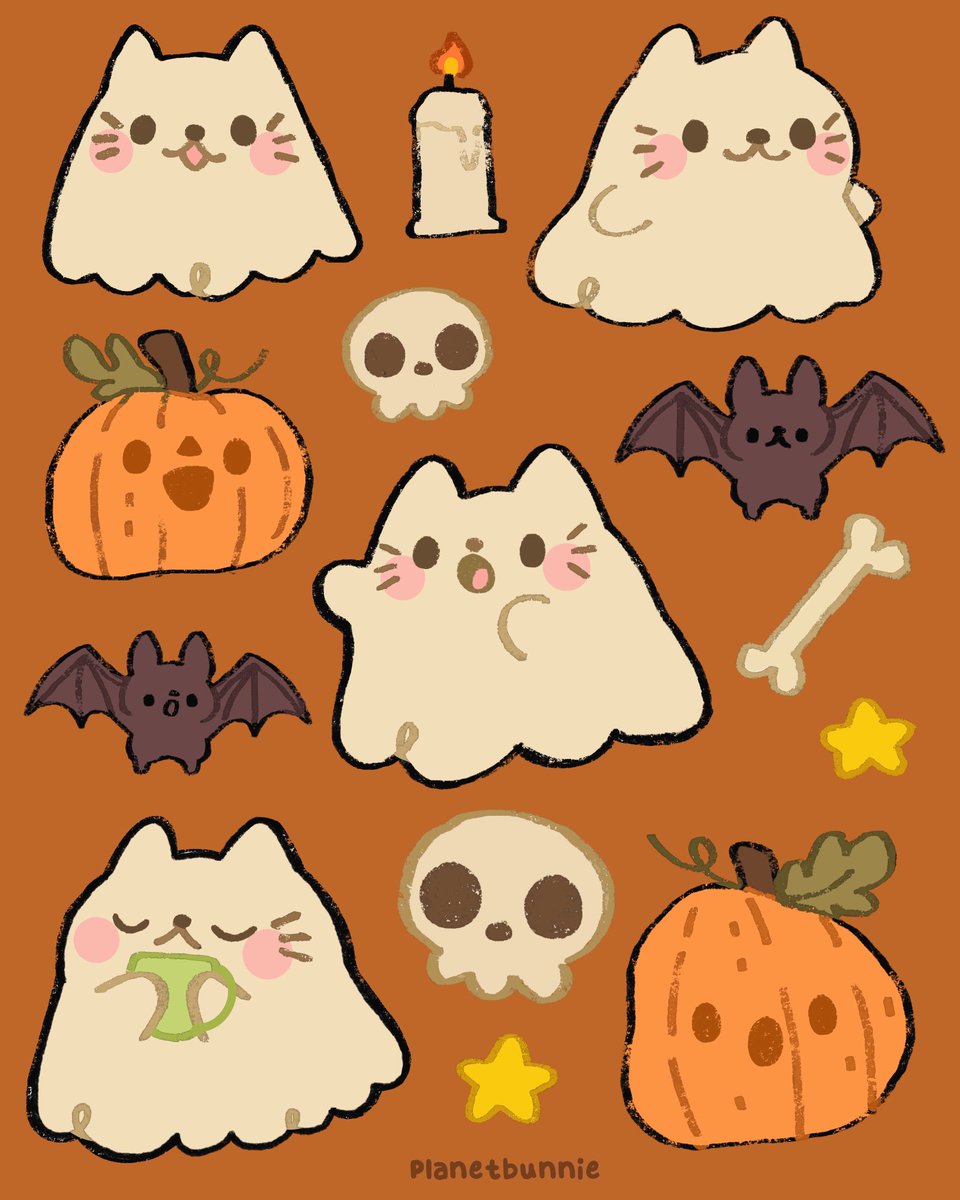 planetbunnie's tweet photo. I guess it's never too early for ghost cats 🐈‍⬛ 🍂🍁🦇🦴🎃 https://t.co/khxpRMDcLg