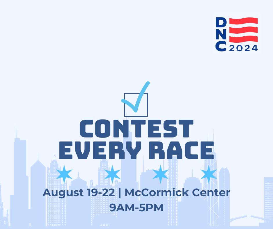Contest Every Race will have a booth set up from 9AM-5PM daily at McCormick Center for the Democratic National Convention 📆

We're excited to see new and familiar faces, so come on by and say hello! 👋