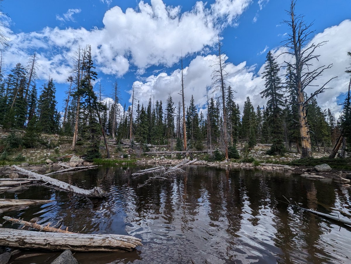 The Uintas again! Explained to the kids (again to their excitement) that this place used to be at sea level and a beach and now is complete with glacial lakes
