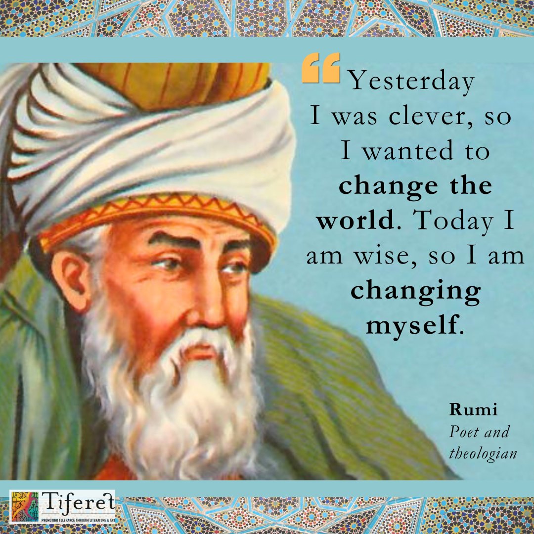 Important to remember, especially as we get further into election season and the divides start to crack open more. If we want to change the world, we have to change ourselves first. #rumi #spiritualpoetry #poetrycommunity #poets