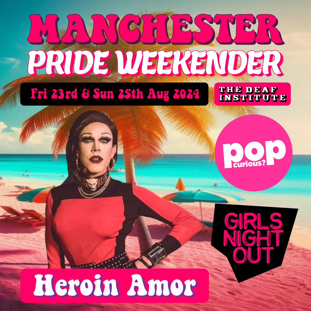PopCuriousClub's tweet photo. Behold our glamourous hostesses for our 3 night / 3 floor August Bank Holiday Weekender at @DeafInstitute!

We've got the iconic #VinDicktiv on Fri, Sat &amp; Sun, plus the return of the legendary #HeroinAmor (Fri &amp; Sun) + #TillySkreams (Sat &amp; Sun) too!

Tix: https://t.co/uBuDfahMXN https://t.co/i7tdtKZMHD