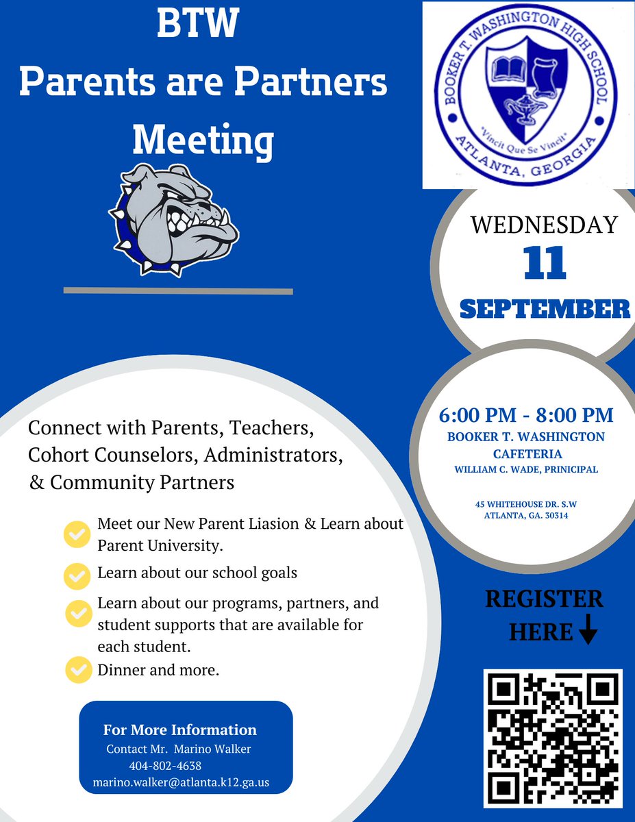 BTW Parents come and connect with Teachers, Cohort Counselors, and other parents! Please register below. Contact Mr. Walker for additional details!