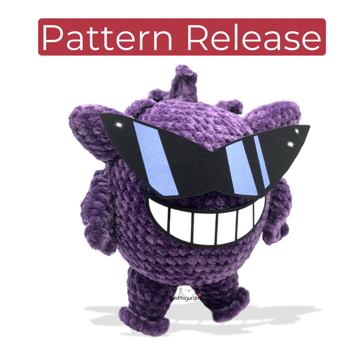 Free Gengar amigurumi crochet pattern now available on my site!
Catmigurumi.com

#pokemon #Pokemon #pokemonfanart #amigurumi #crochet #gengar