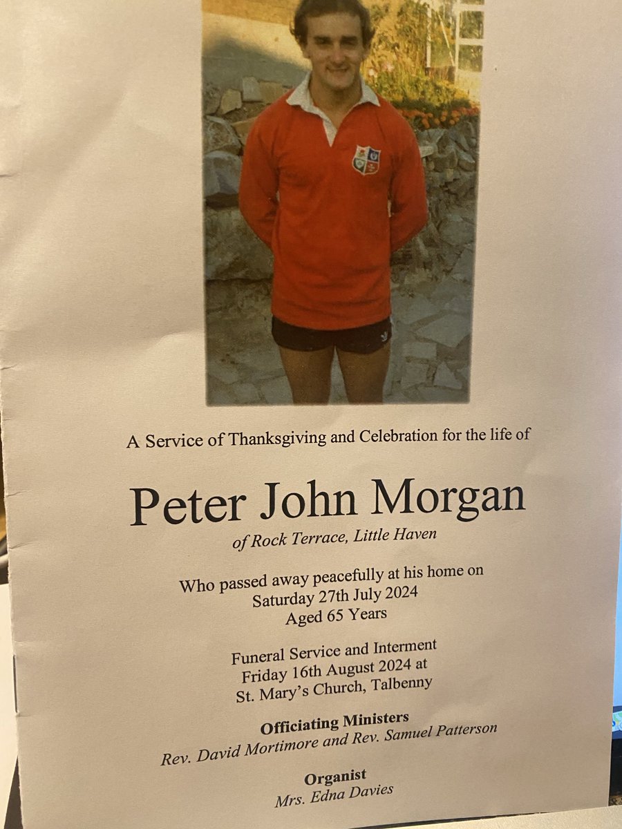 An occasion as unforgettable as the man himself. No Welsh international cared more for his local community than Peter Morgan which explains why an estimated 500 gathered around St Mary’s church in Talbenny high above St Bride’s Bay to pay their respects to a famous son.
