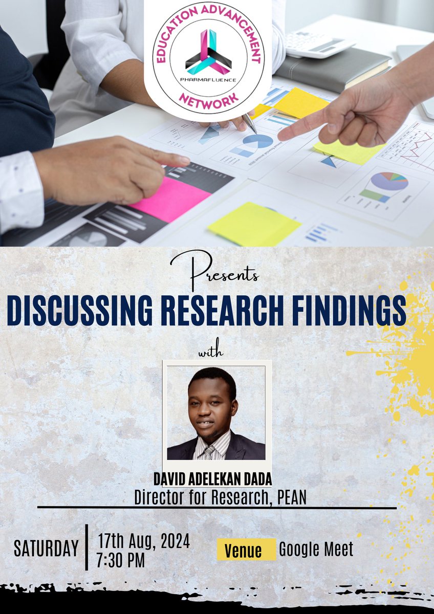 pharmafluence's tweet photo. Join Us for an Insightful Webinar on Writing the Discussion Section of a Research Article!.

Drop a comment below to get the meeting link.

#Research #Writing #AcademicWriting #Science #Communication #Webinar #Discussion https://t.co/OUbjYwdSAR