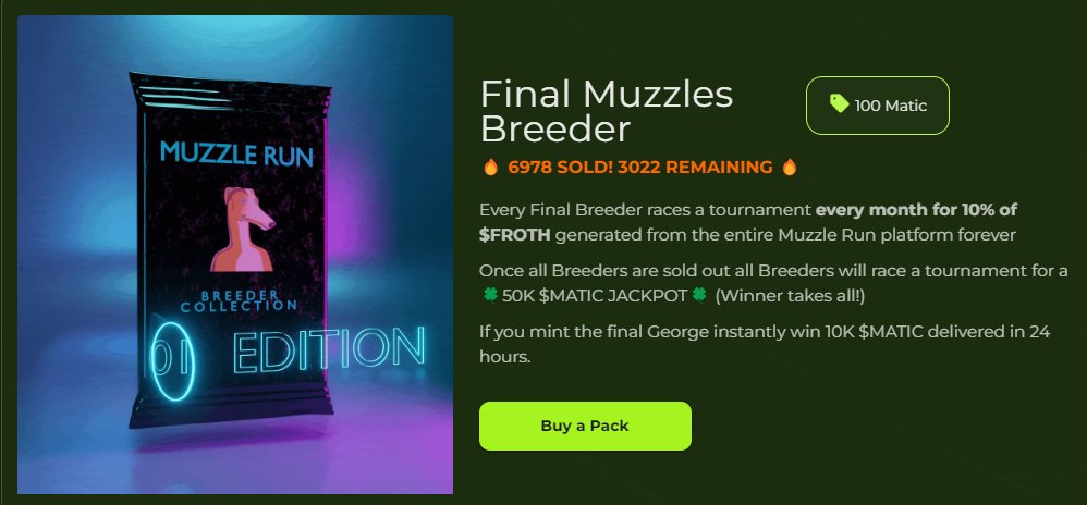 🎉Giveaway Time!🎉 Whether Your Looking For A Free Start In The Muzzle Run Ecosystem Or Just Another One For Your Collection. Here Is Your Chance At A Free Muzzle Run Utility Breeder.
Follow <a href="/muzzle_run/">Muzzle Run Collectibles</a> 
Like, Rt
Tag Friends.       Winner Picked In 5 days.  $Froth #MATIC  #P2E