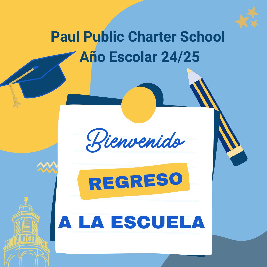 Paul PCS Scholars return next week! ¡Los becarios Paul PCS regresan la próxima semana!
Make sure you know your first day back! 
¡Asegúrate de saber tu primer día de regreso!

8/19: 5th, 6th, and 9th Grades 
8/21: 7th and 10th Grades 
8/22: 8th Grade 
8/23: 11th Grade 
8/26: 12th