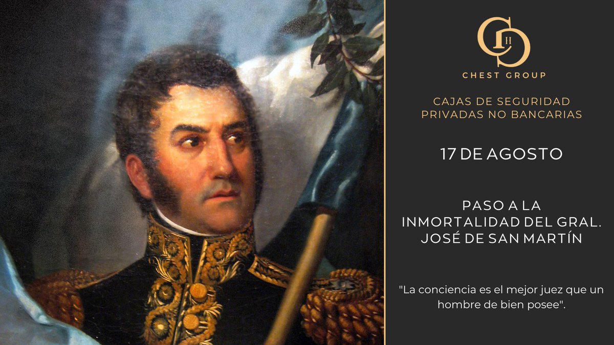 chest_group's tweet photo. En el 174º Aniversario del Paso a la Inmortalidad del General Don José de San Martín, recordamos su legado y esfuerzo inquebrantable en favor de la libertad. 🇦🇷☀️🇦🇷

#sanmartin #17deAgosto #generalsanmartin #argentina🇦🇷 #chestgroup #cajasdeseguridad #seguridad #ahorros #valores https://t.co/YO6IyIdh58