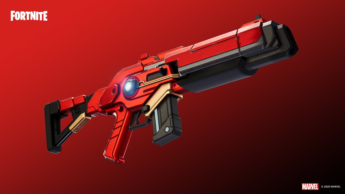 Jorge_Most's tweet photo. El fusil de energía de industrias Stark volverá a Fortnite a mediados de Septiembre. https://t.co/iOborlXhi8