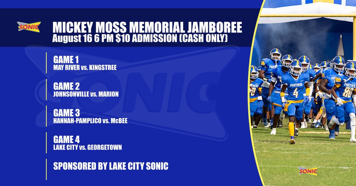AckAttackk's tweet photo. Plenty of High School Football action across the Grand Strand and Pee Dee tonight. Getting us ready for next week!
-CNB Kickoff Classic
-Pee Dee Jamboree of Champions
-Mickey Moss Memorial Jamboree
#SCHSFB #SCpreps @wmbfnews @wmbfsports @Teagannbrownn @SCHSL https://t.co/zPx6TnNzJW