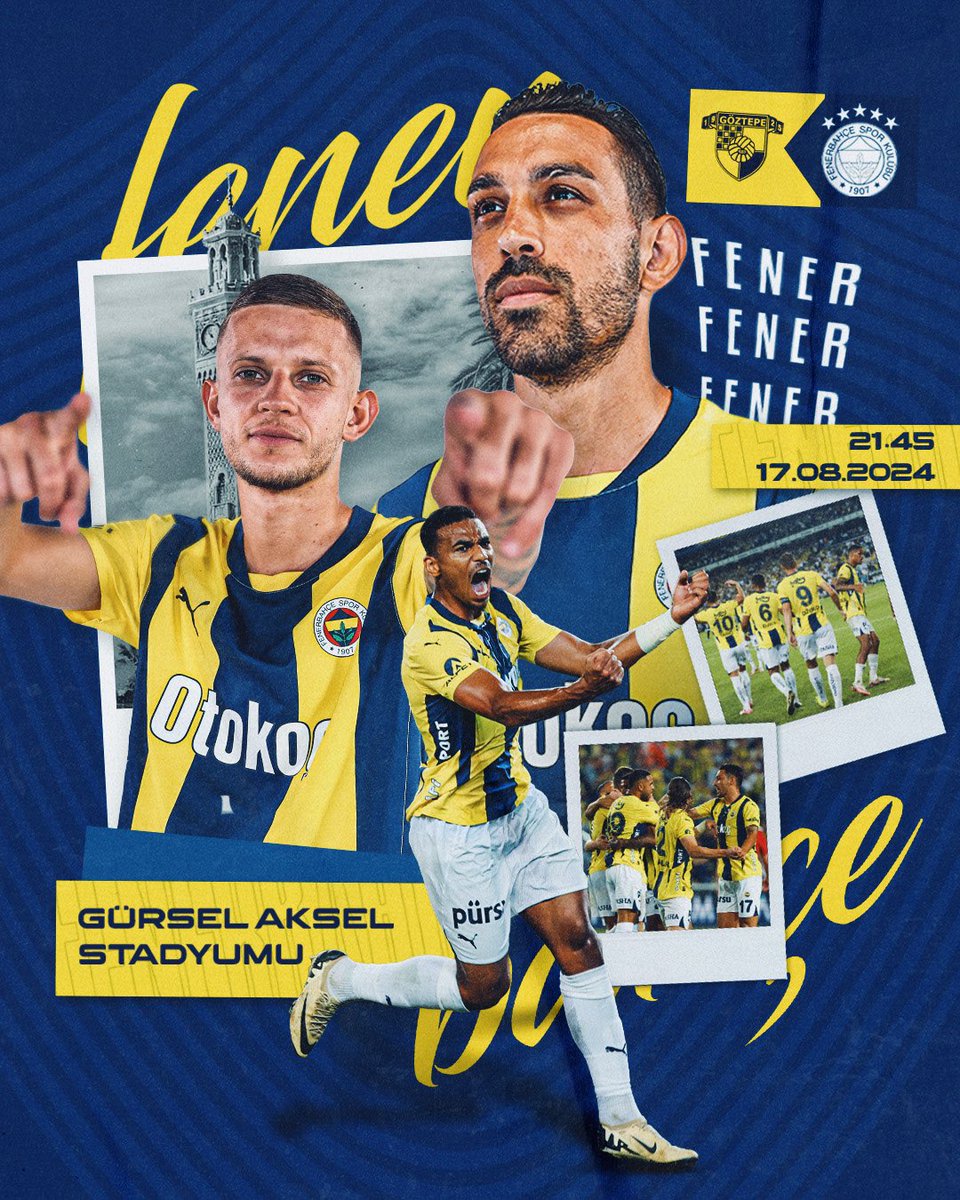 🏆 Trendyol Süper Lig 2. Hafta 

🆚 Göztepe  
🗓 17 Ağustos Cumartesi  
🕤 21.45 
🏟️ Gürsel Aksel Stadyumu 
📲 #GÖZvFB