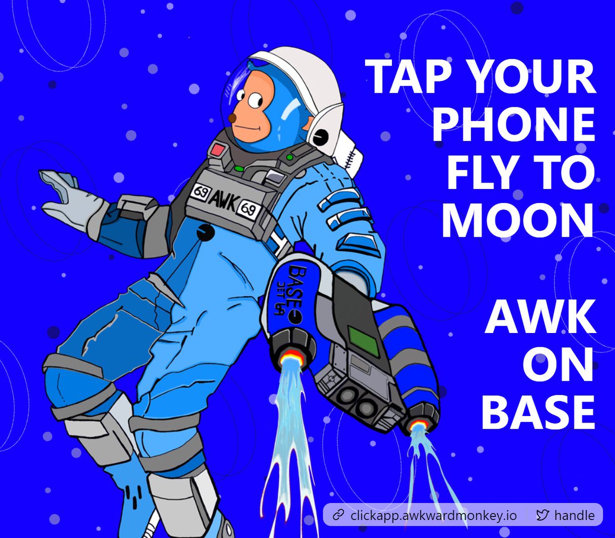 AwkmonkeyBase's tweet photo. Play Grow - Train - Win - Land on Moon ๐ต
https://t.co/R5QMFxRw9P #taptoearn #game #base #based #memecoin #awk #awkwardmonkey https://t.co/bZbZAR2G7d