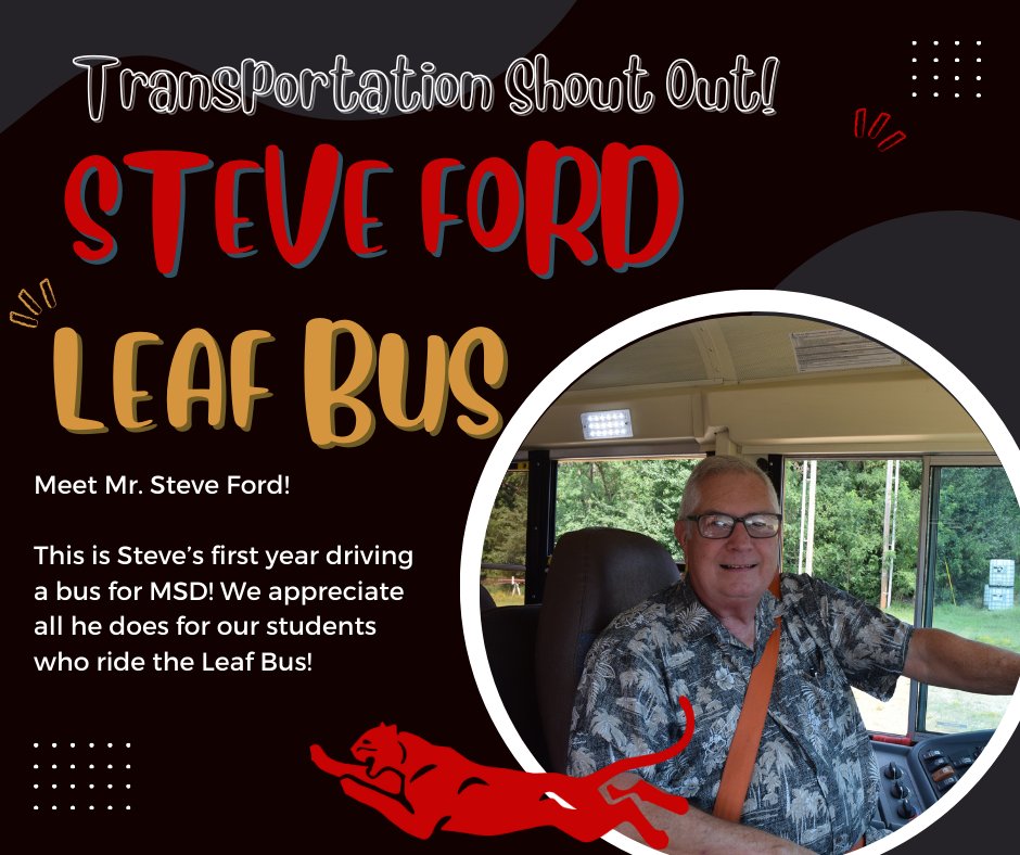 Magnolia_SD's tweet photo. 🗣️ Staff Shoutout 🗣️ Meet Mr. Steve Ford! This is Steve's first year driving a school bus for the Magnolia School District! Thank you Mr. Ford for your commitment to keeping our students safe! #WinforKids #itsagreatdaytobeapanther🐾🚌🐾🚌 https://t.co/I5D0Gq9SLw