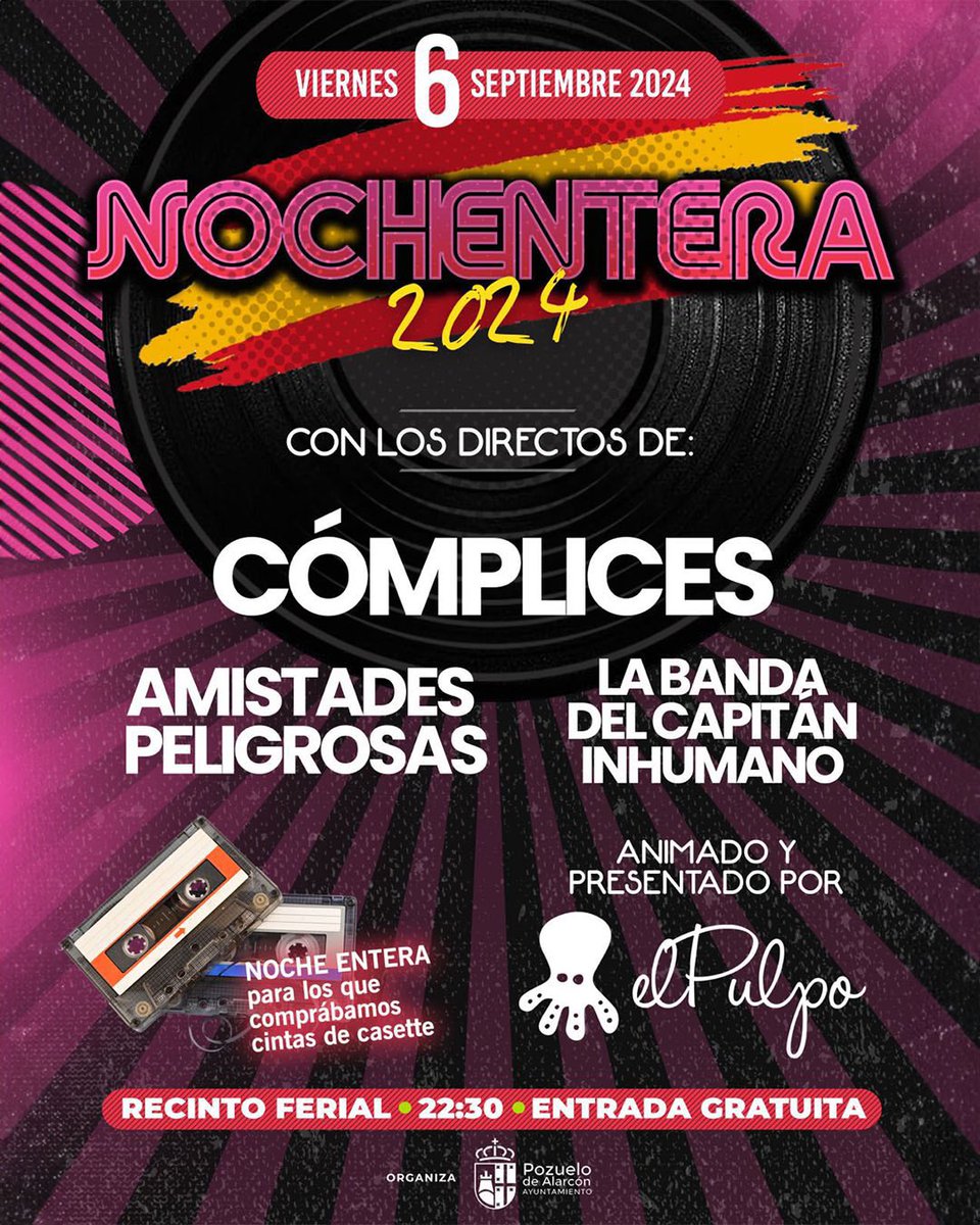 elteoylamary's tweet photo. ATENCIÓN MADRID!! Por fin podemos anunciarlo!!!
📣 El próximo 6 de septiembre actuaremos en el festival #nochentera 2024 

¿Dónde? En el Recinto Ferial de POZUELO DE ALARCÓN a partir de las 22:30!!! ¿Quien se viene?

#conciertos #conciertosMADRID #conciertosPOZUELO https://t.co/vfklFLHamn