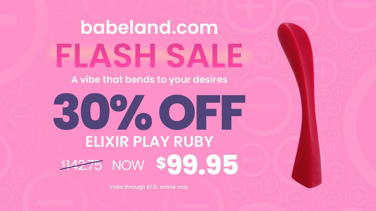Get 30% off Elixir Play Ruby through 8/21 only ✨

babeland.com/sex-toys/p/BLD…