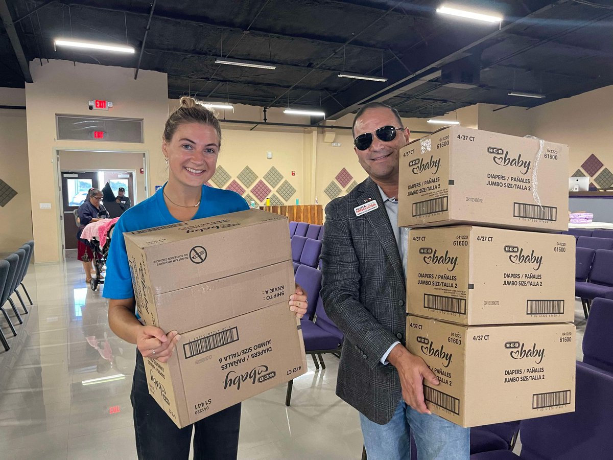 ElectAHinojosa's tweet photo. It was such a blessing to participate in a diaper Giveaway yesterday for the Harlingen community! Thank you to the Coprus Christi Pregnancy Center of the Coastal Bend for making the trip to the RGV to make this possible and to Abba House Outreach for lending their facility. #SD27 https://t.co/8M0AWty2VT