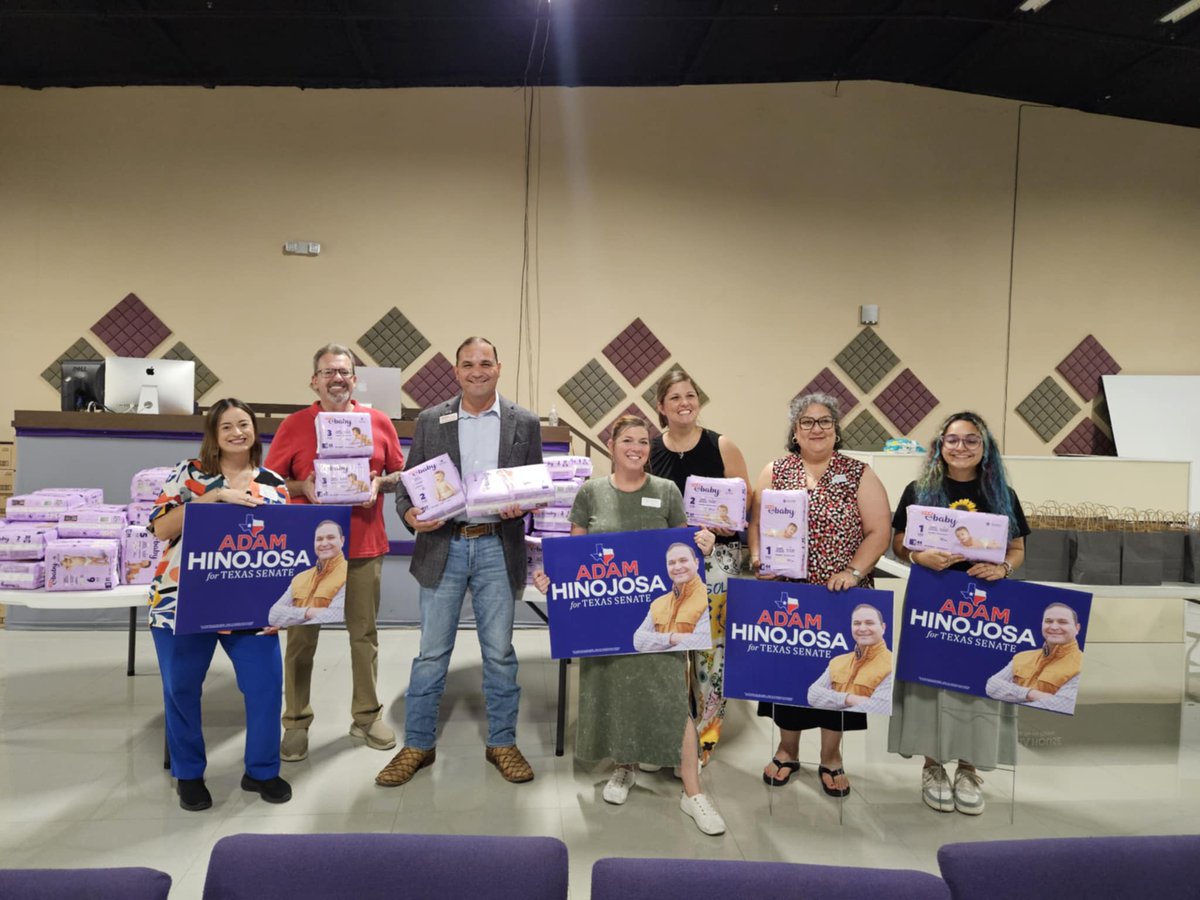 ElectAHinojosa's tweet photo. It was such a blessing to participate in a diaper Giveaway yesterday for the Harlingen community! Thank you to the Coprus Christi Pregnancy Center of the Coastal Bend for making the trip to the RGV to make this possible and to Abba House Outreach for lending their facility. #SD27 https://t.co/8M0AWty2VT